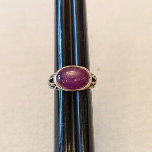 Ring 4ct Ruby with sterling silver filigree